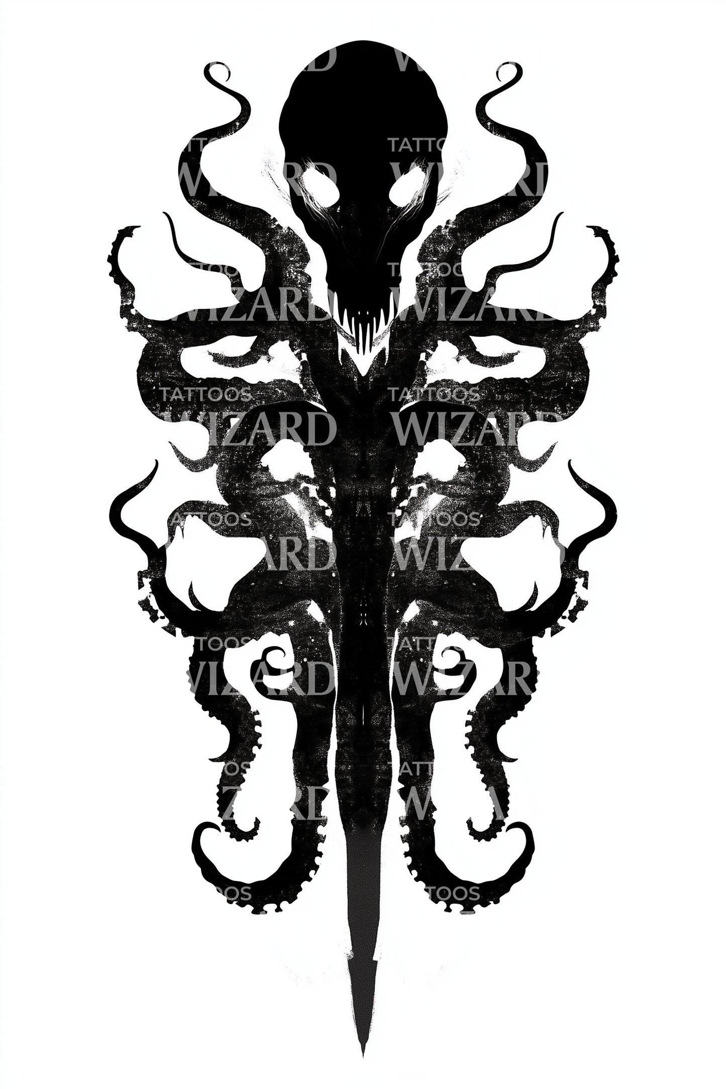 Design del tatuaggio polpo Rorschach