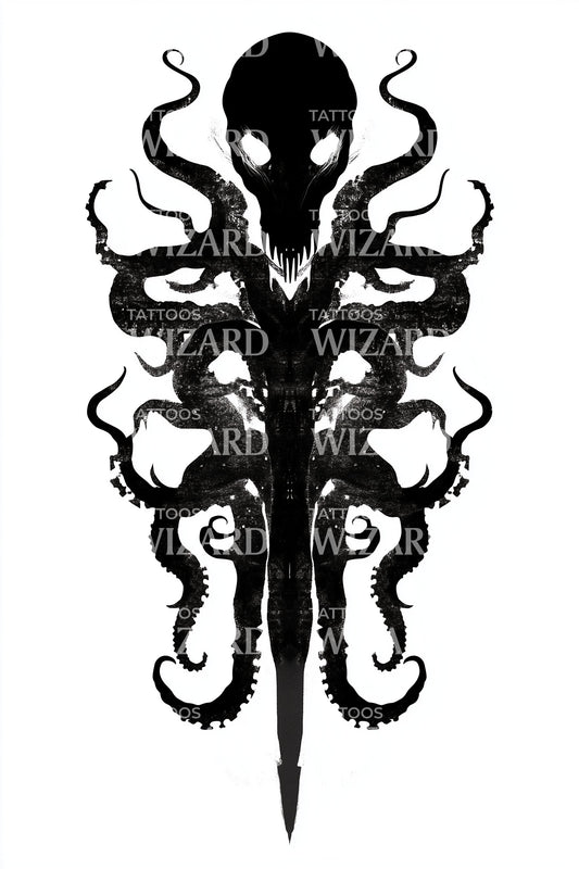 Design del tatuaggio polpo Rorschach