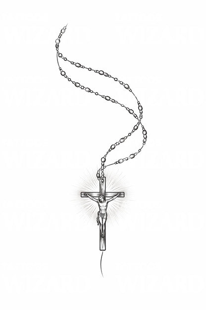 Rosary Crucifix Tattoo Design