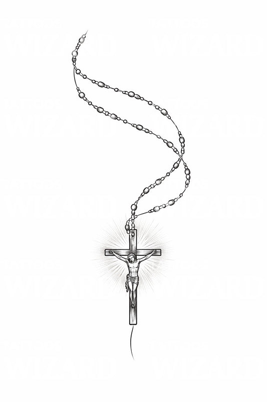 Rosary Crucifix Tattoo Design