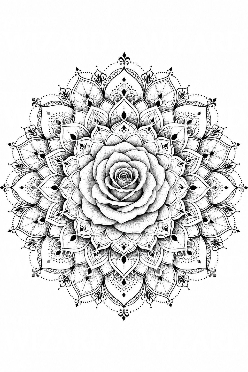 Rose Mandala Tattoo Design