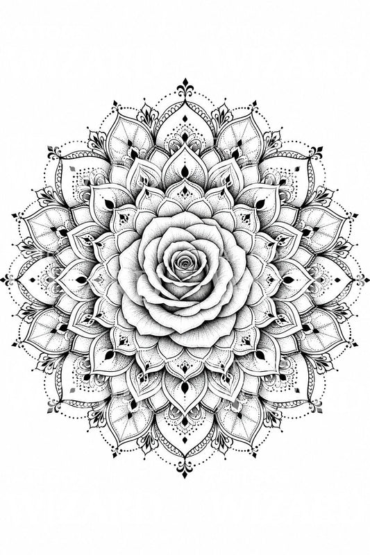 Rose Mandala Tattoo Design