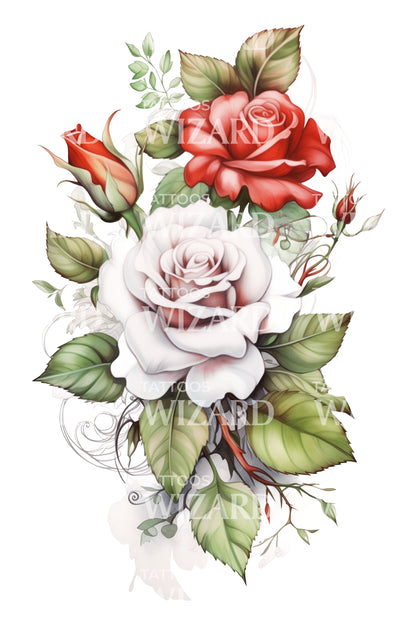 Rose Tree with Blooming Flowers