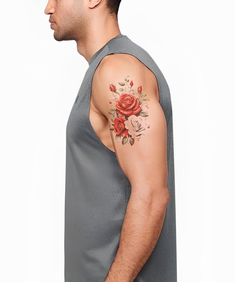 Diseño de Tatuaje de Rosas Encantadoras