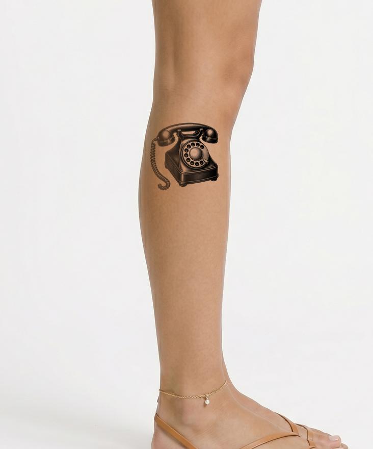 Vintage Rotary Telephone Tattoo Design