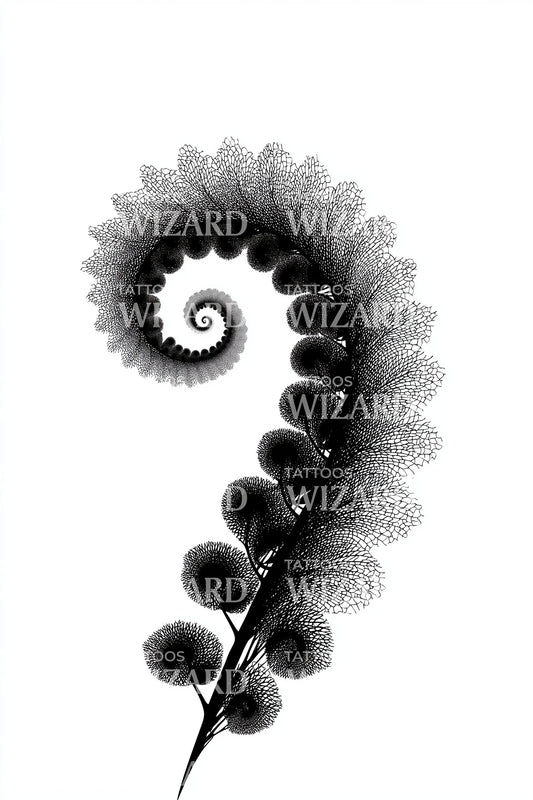 Rounded Pod Spiral Tattoo Idea