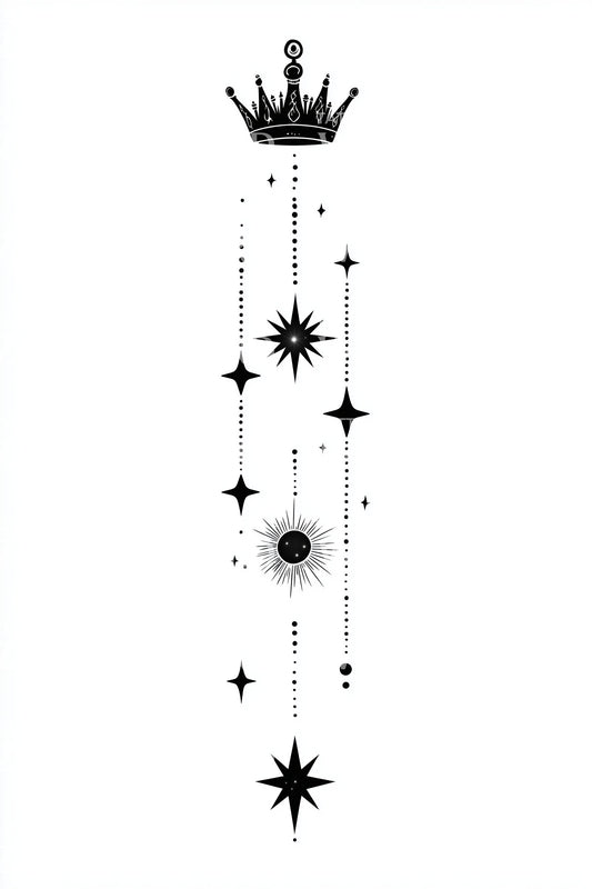 Royal Celestial Alignment Tattoo Design