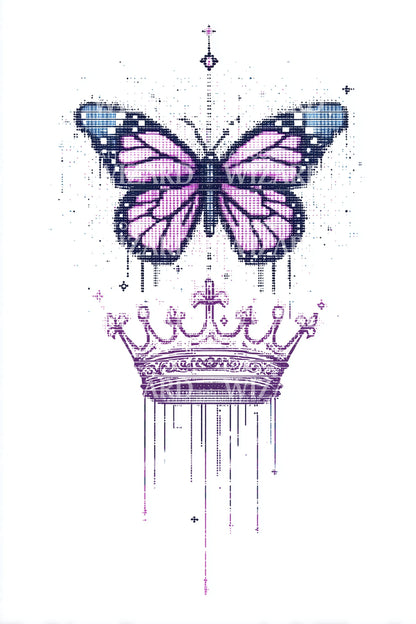 Royal Crown Butterfly Tattoo Design