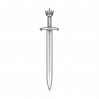Royal Longsword Tattoo Design