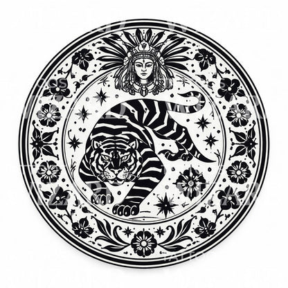 Royal Tiger Mandala Tattoo Design
