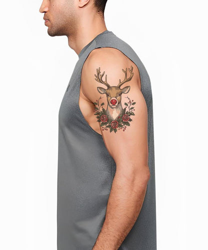 Rudolph Rose Bouquet Tattoo Illustration