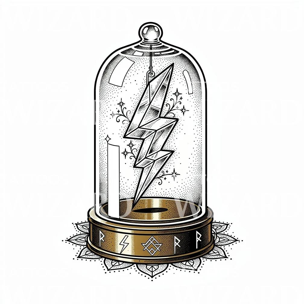 Runic Lightning Dome Tattoo Design