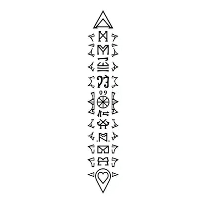 Runic Sigil Column Tattoo Design