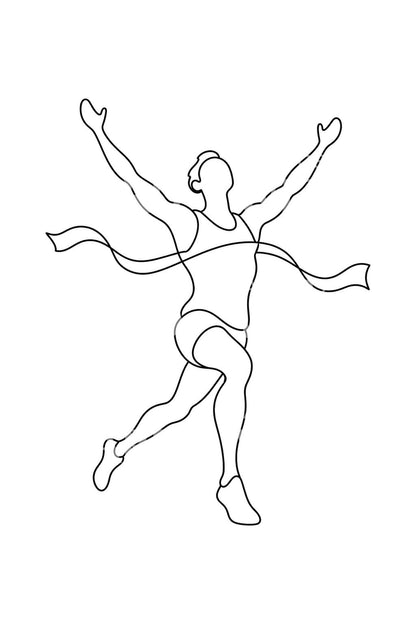 Desain Tato Pelari Melewati Garis Finis