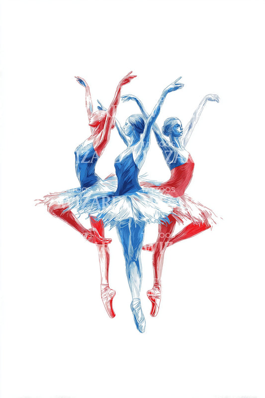 Illustration eines Tattoos von russischen Balletttänzern