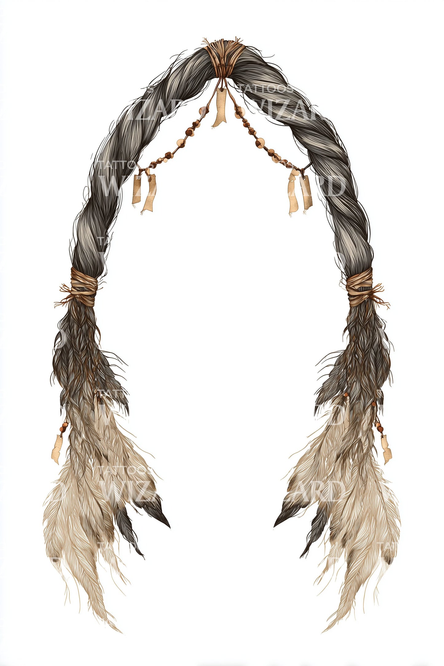 Rustic Braided Rope Arch Tattoo Design