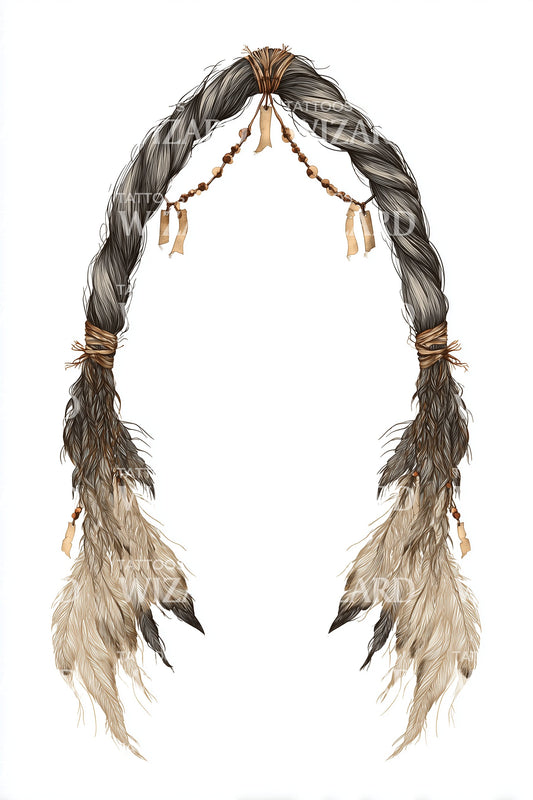 Rustic Braided Rope Arch Tattoo Design