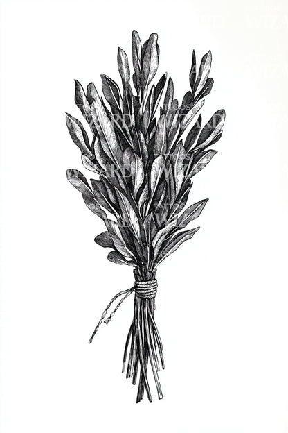 Rustic Herb Bundle Tattoo Idea