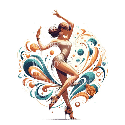 Mystical Dance Sequence Tattoo Design