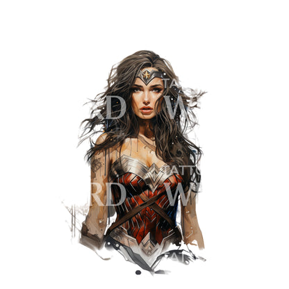 Marvel Inspired Wonder Woman Tattoo Design