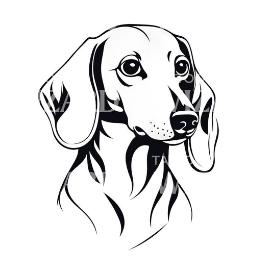 Dachshund Dog Head Tattoo Design