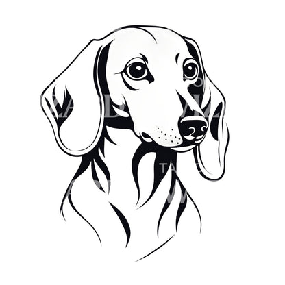 Dachshund Dog Head Tattoo Design