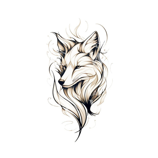 Croquis de conception de tatouage de renard