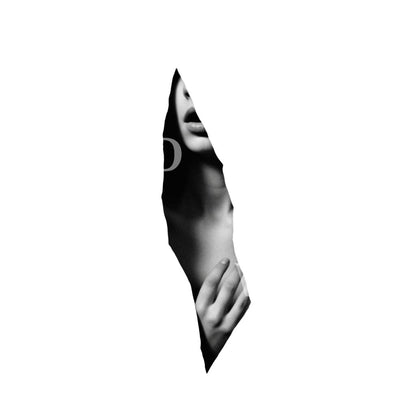 Mysterious Woman Behind Ripped Paper Tattoo Design