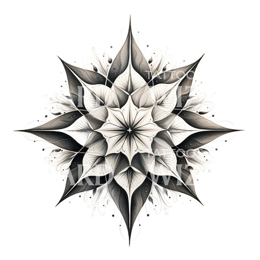 Mandala Flower and Petals Tattoo Design