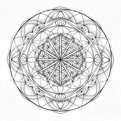 Sacred Compass Mandala Tattoo Design