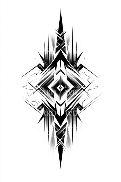Sacred Diamond Burst Tattoo Design