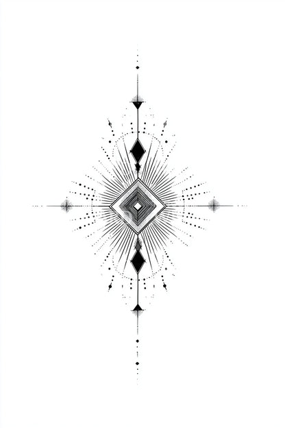 Desenho de Tatuagem de Geometria Sagrada do Diamante