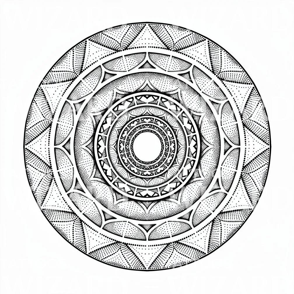 Sacred Dotwork Mandala Tattoo Design