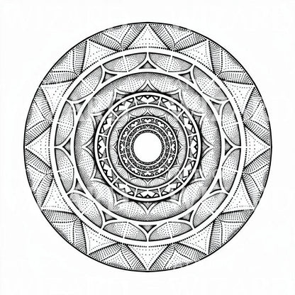 Sacred Dotwork Mandala Tattoo Design