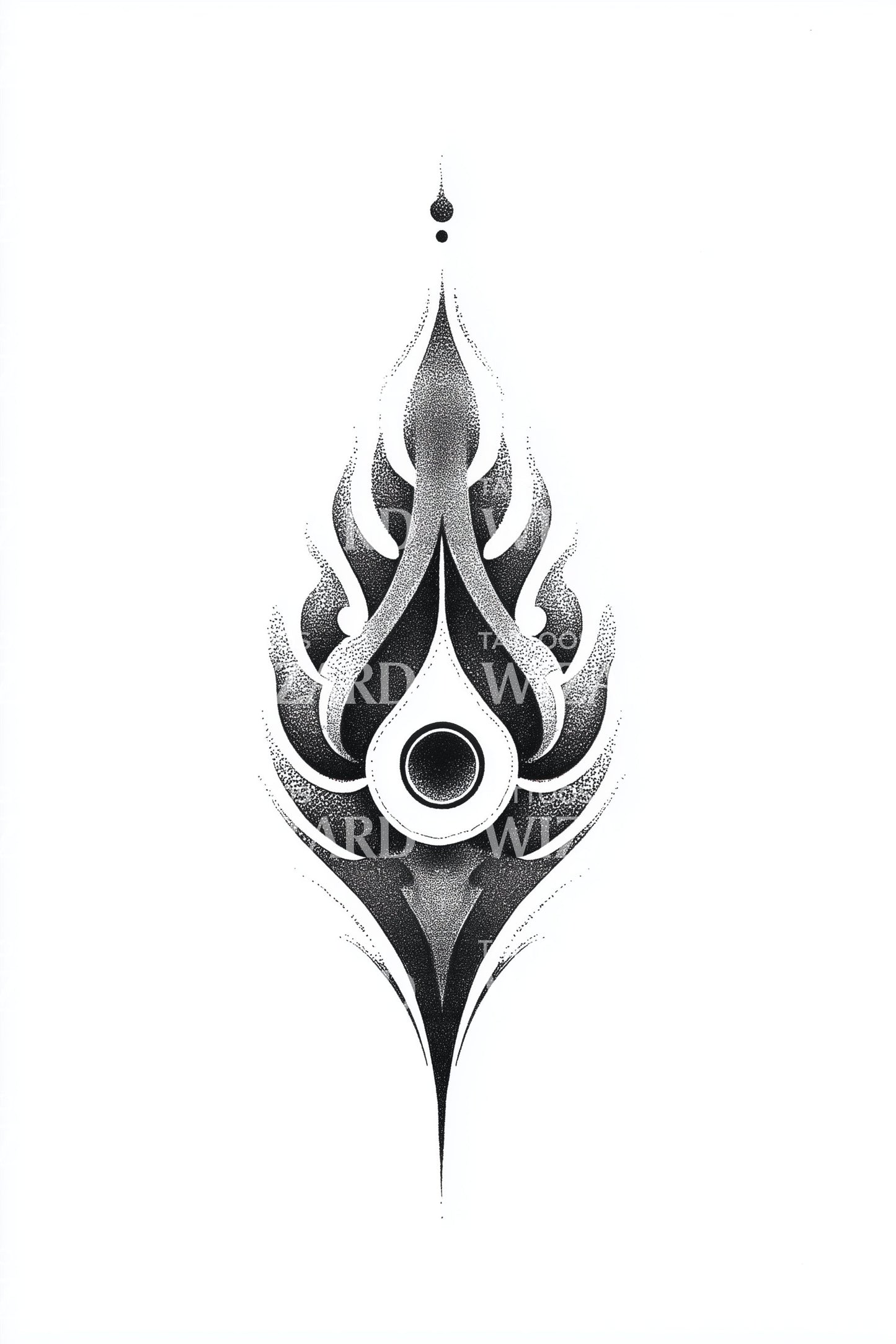 Heilige Vlam Druppel Tattoo Idee