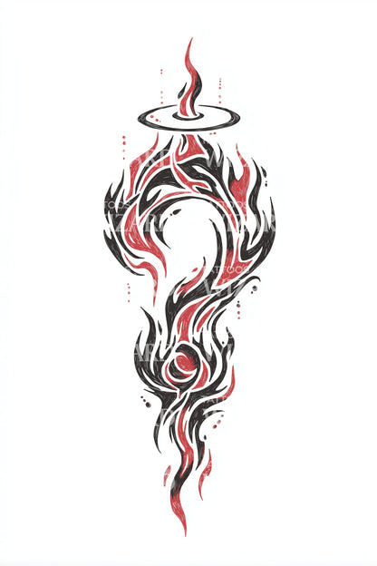 Sacred Flame Ornament Tattoo Design