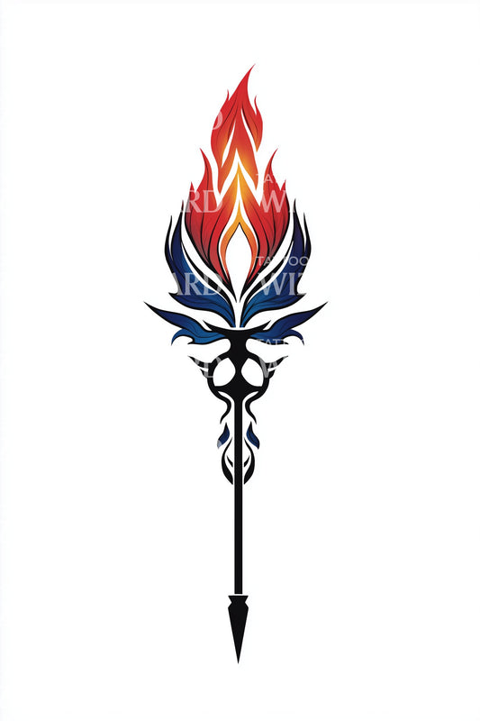 Helig Flamma Standard Tatuering Illustration