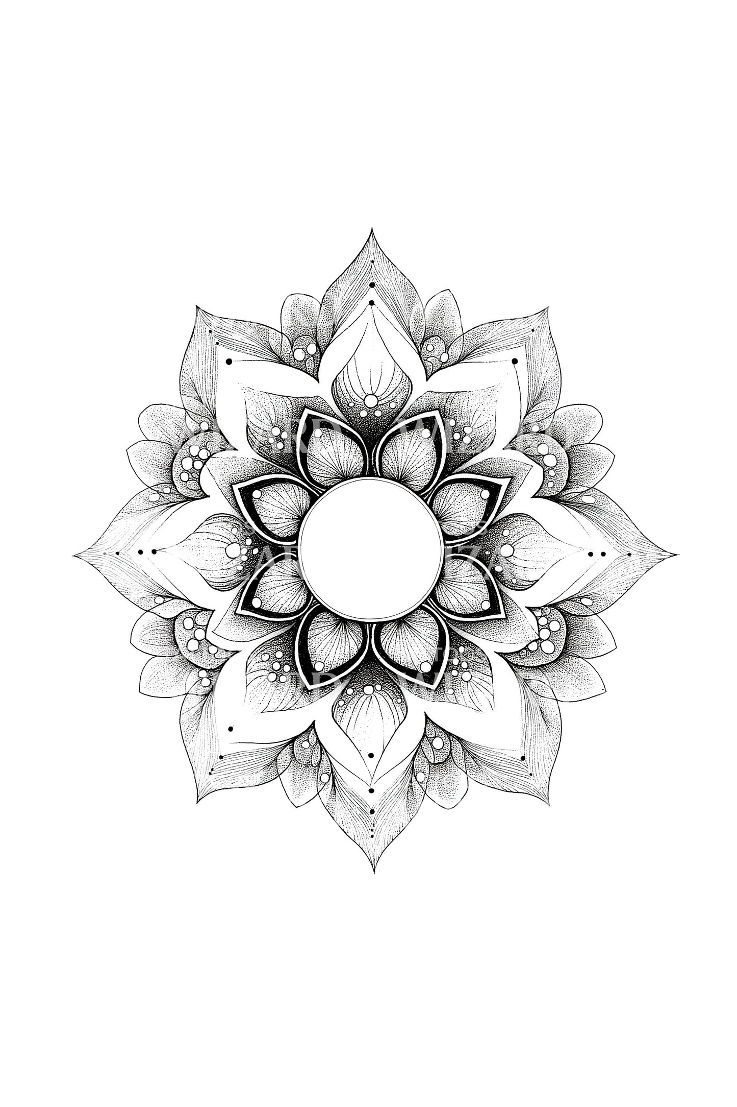 Sacred Flower Mandala Tattoo Design