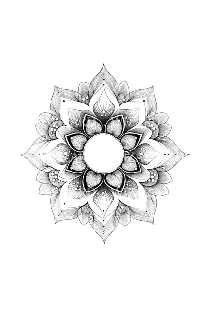 Sacred Flower Mandala Tattoo Design