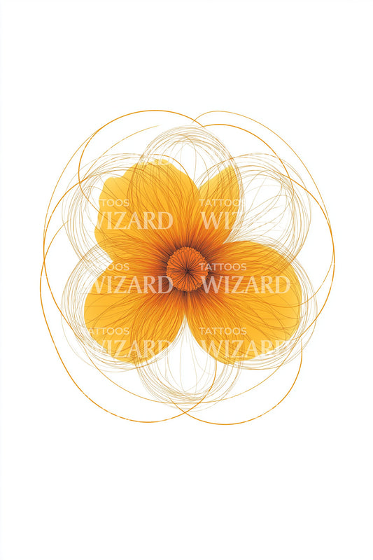Design de tatouage soleil fleur sacrée