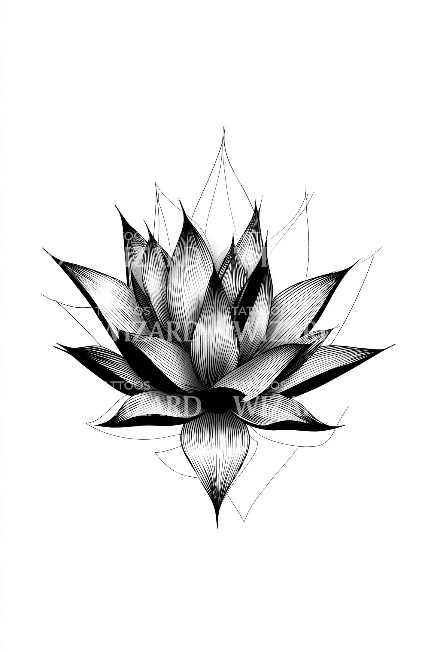Sacred Geometric Lotus Tattoo Design