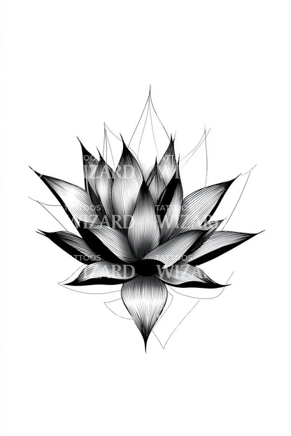 Sacred Geometric Lotus Tattoo Design