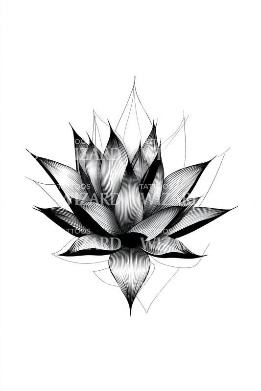 Sacred Geometric Lotus Tattoo Design
