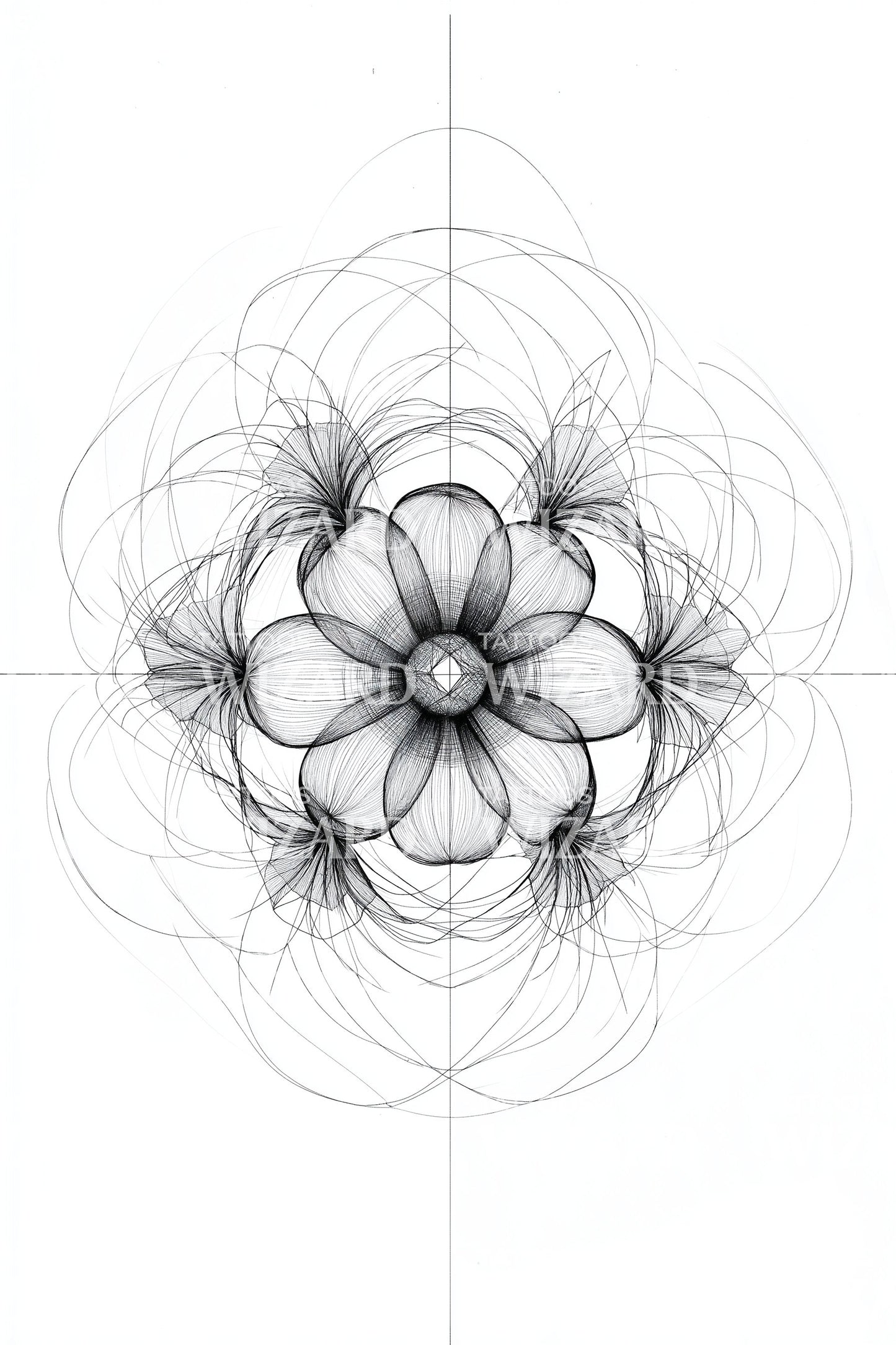 Sacred Geometry Bloom Tattoo Design