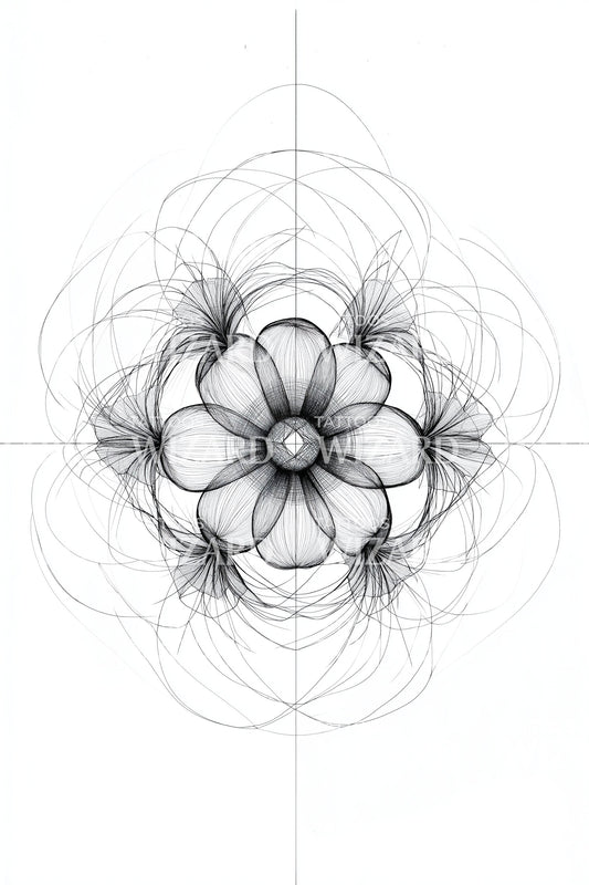Sacred Geometry Bloom Tattoo Design