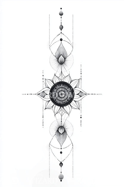 Sacred Geometry Compass Tattoo Design