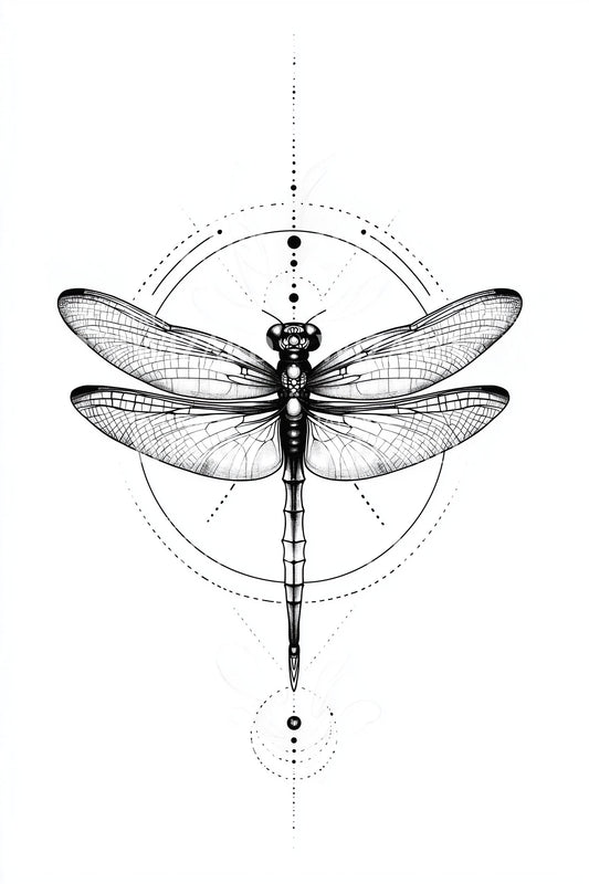 Sacred Geometry Dragonfly Tattoo Design