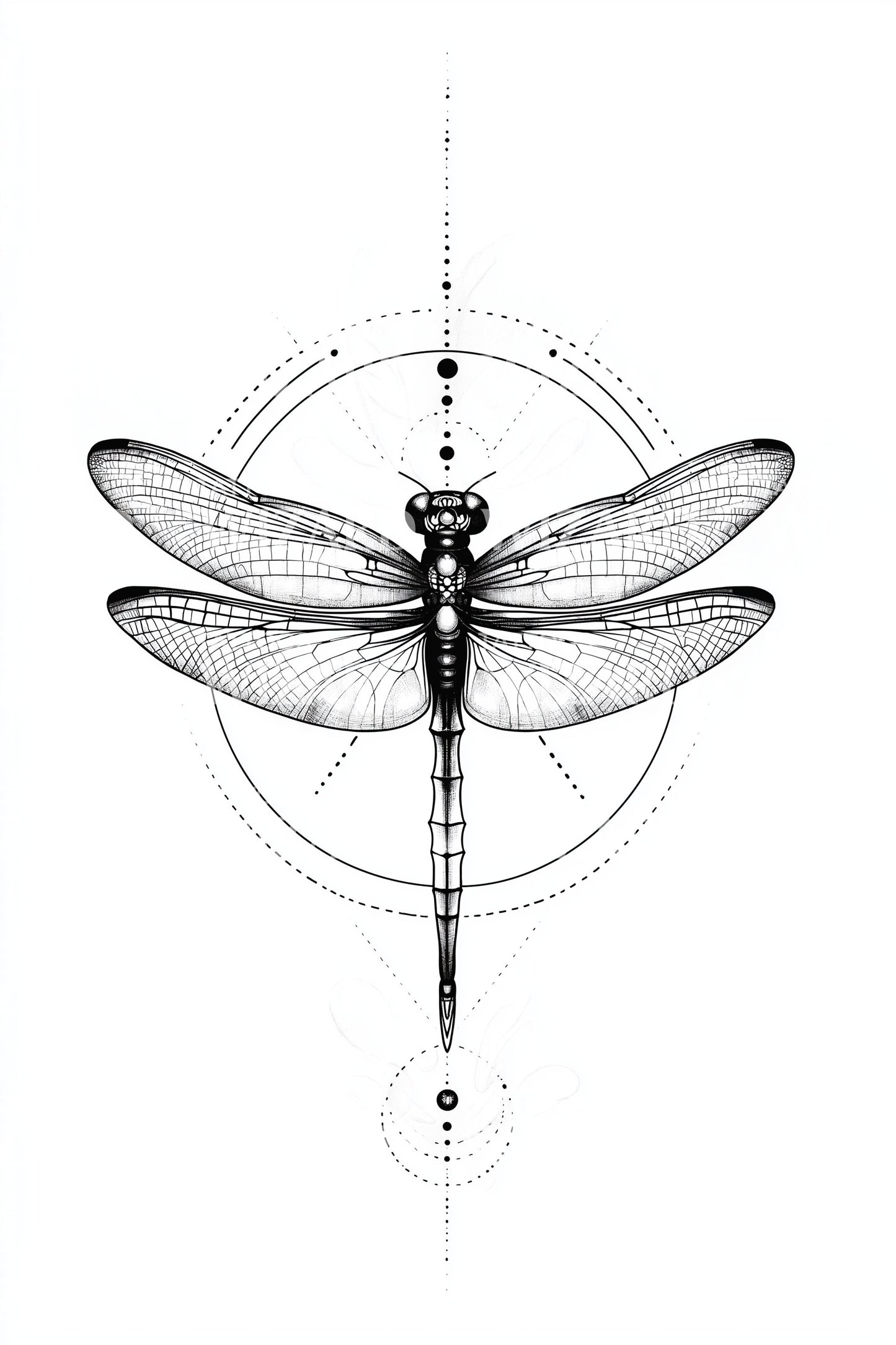 Sacred Geometry Dragonfly Tattoo Design