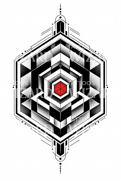 Sacred Geometry Hexagon Tattoo Design