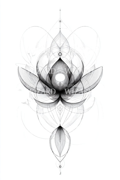 Sacred Geometry Lotus Tattoo Design